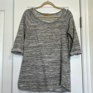 Cherish heather grey rolled sleeve sweater, size medium